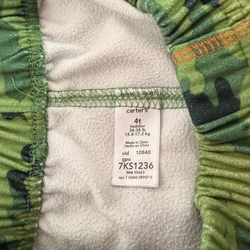 Carters green camo wide leg...